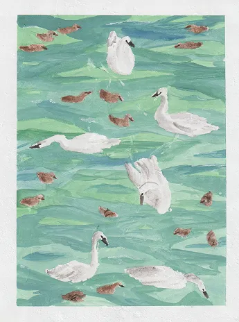 Swan painting